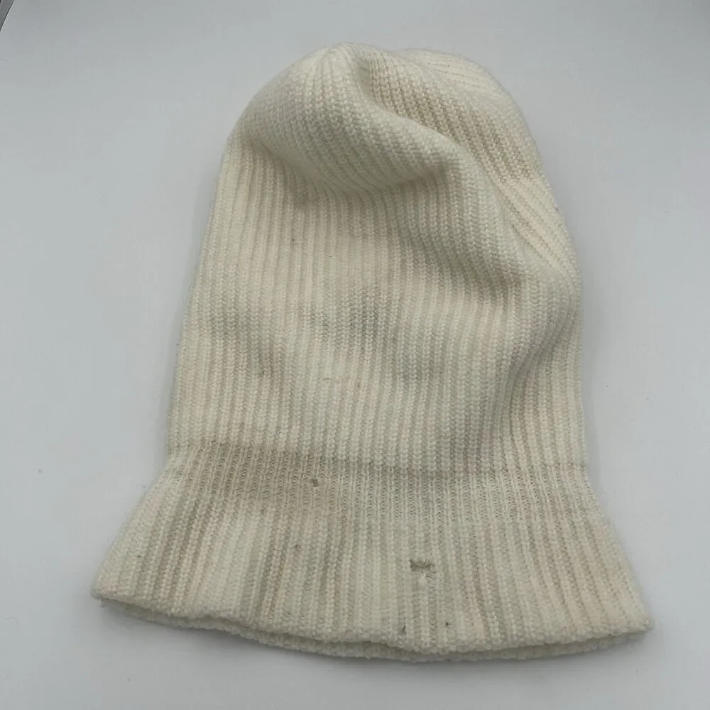 Vintage Cabela's Hunting Face Mask Balaclava Hat White Winter Camo Ski USA Made